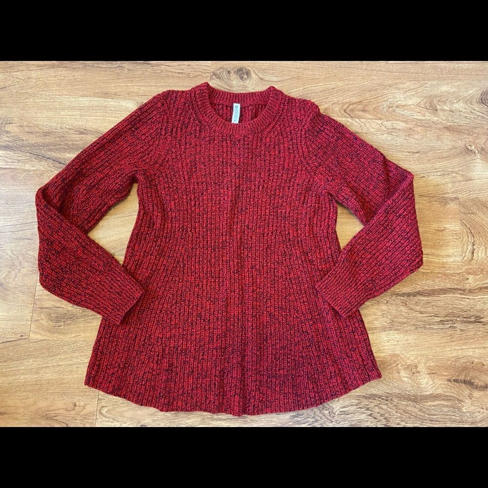 Athleta red/black heavy knit sweater